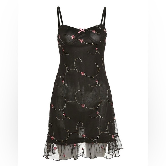 NWT Dolls Kill Sugar Thrillz I’m Baby Mini Slip Dress Sz S - Picture 12 of 15